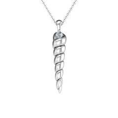 Unicorn Horn Necklace – Sterling Silver with Cubic Zirconia