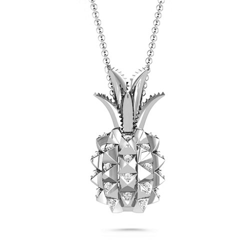 Pretty In Pineapple Necklace – Sterling Silver with White Premium Zirconia