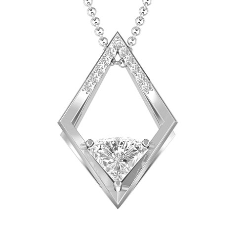 Optical Elegance Necklace – Sterling Silver with White Premium Zirconia