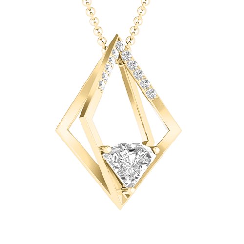 Optical Elegance Necklace – 10K Yellow Gold with White Premium Zirconia