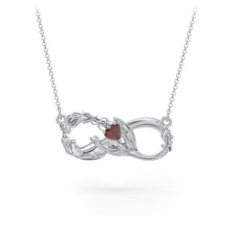 Magical Mermaid Infinity Necklace in 925 Sterling Silver with Garnet