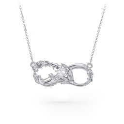 Magical Mermaid Infinity Necklace in 925 Sterling Silver with Cubic Zirconia