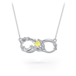 Magical Mermaid Infinity Necklace in 925 Sterling Silver with Citrine