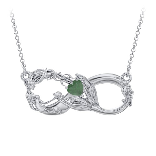 Magical Mermaid Infinity Necklace – Sterling Silver with Emerald