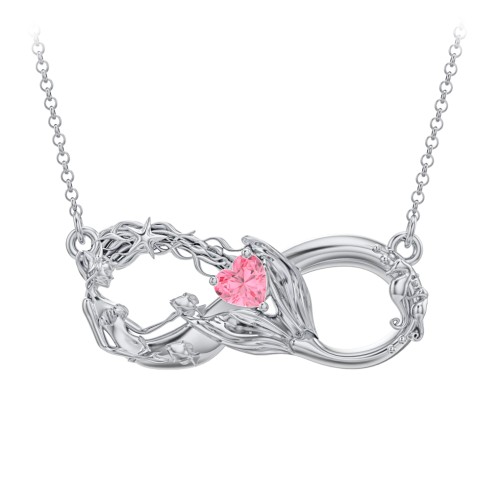Magical Mermaid Infinity Necklace – Sterling Silver with Pink Tourmaline