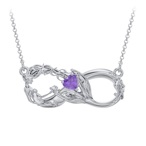 Magical Mermaid Infinity Necklace – Sterling Silver with Amethyst