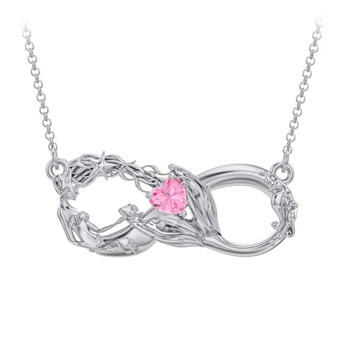 Magical Mermaid Infinity Necklace – Sterling Silver with Pink Tourmaline