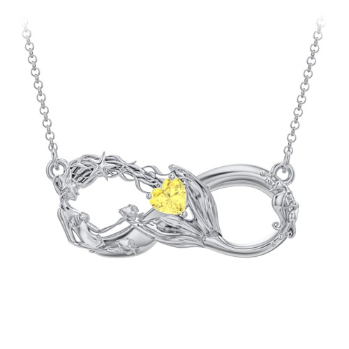 Magical Mermaid Infinity Necklace – Sterling Silver with Citrine