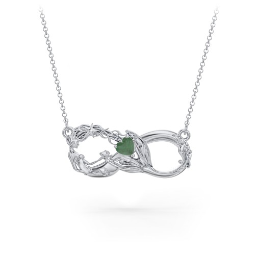 Magical Mermaid Infinity Necklace – Sterling Silver with Emerald