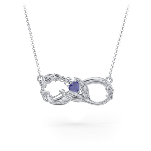 Magical Mermaid Infinity Necklace – Sterling Silver with Blue Sapphire