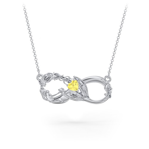 Magical Mermaid Infinity Necklace – Sterling Silver with Citrine