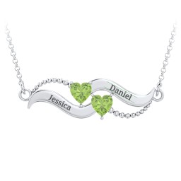 Hearts on a Wave Pendant