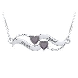 Hearts on a Wave Pendant