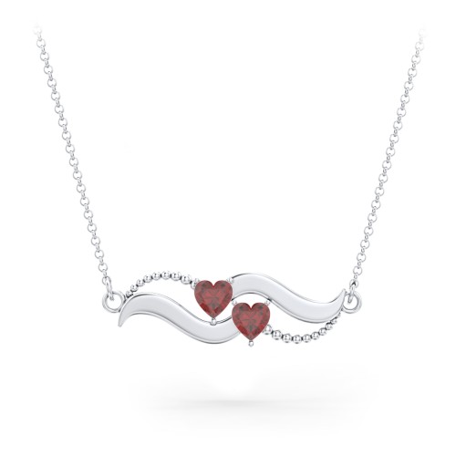 Hearts on a Wave Pendant