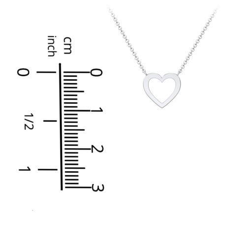 Sterling Silver Cutout Heart Pendant – Sterling Silver