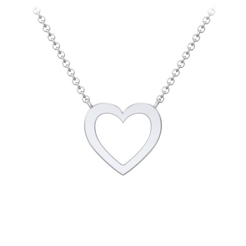 Sterling Silver Cutout Heart Pendant – Sterling Silver