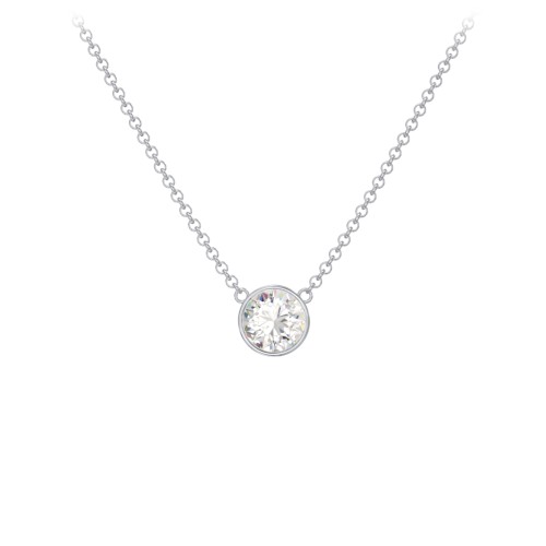 Sterling Silver Cubic Zirconia Solitaire Pendant