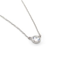 Sterling Silver Cubic Zirconia Solitaire Pendant