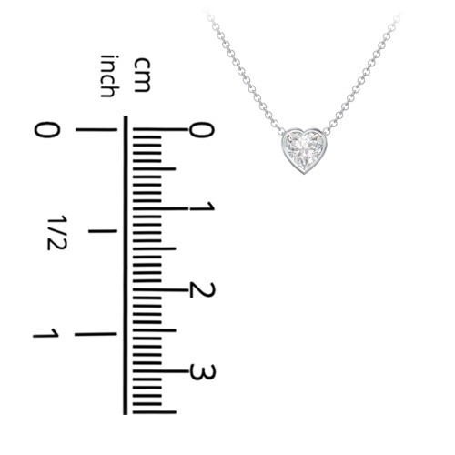 Sterling Silver Cubic Zirconia Solitaire Heart Pendant