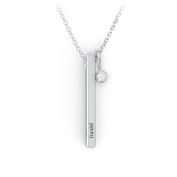 Vertical 3D Bar Necklace with Engraving