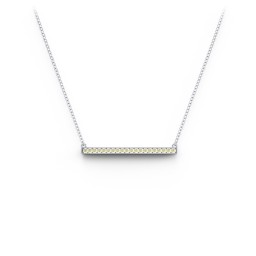 Horizontal Bar Necklace with Gemstones