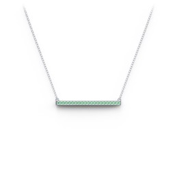 Horizontal Bar Necklace with Gemstones