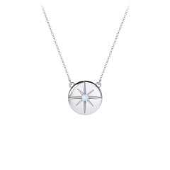 Disc Pendant with Star Set Gemstone