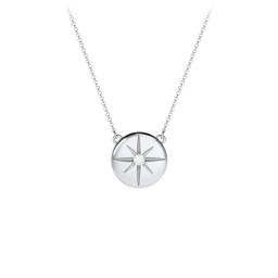 Disc Pendant with Star Set Gemstone