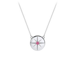 Disc Pendant with Star Set Gemstone