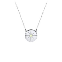 Disc Pendant with Star Set Gemstone