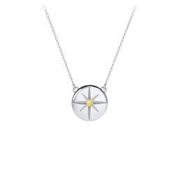 Disc Pendant with Star Set Gemstone