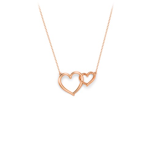 Linked Hearts Pendant – 10K Rose Gold