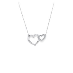 Linked Hearts Pendant in 925 Sterling Silver