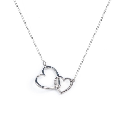 Linked Hearts Pendant – Sterling Silver