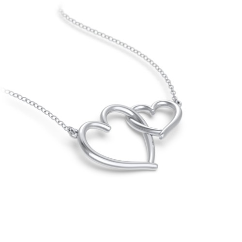 Linked Hearts Pendant – Sterling Silver