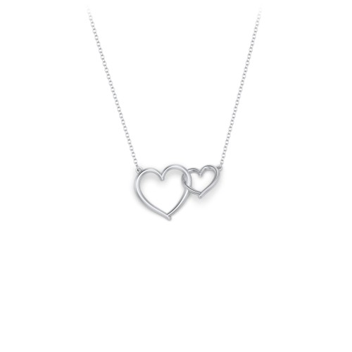 Linked Hearts Pendant – Sterling Silver