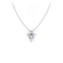 Triangle Pendant with Gemstone in 925 Sterling Silver