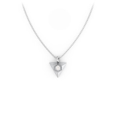 Triangle Pendant with Gemstone – 10K Rose Gold with Cubic Zirconia