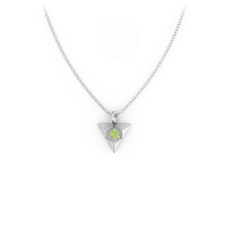 Triangle Pendant with Gemstone in 925 Sterling Silver with Peridot