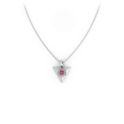 Triangle Pendant with Gemstone in 925 Sterling Silver with Ruby