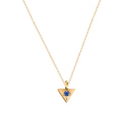 Triangle Pendant with Gemstone in 10K Solid Yellow Gold