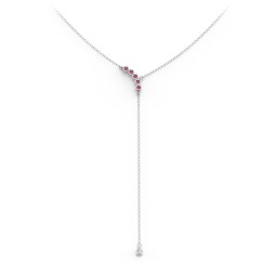 Bezel Gemstone Lariat with Ball Charm