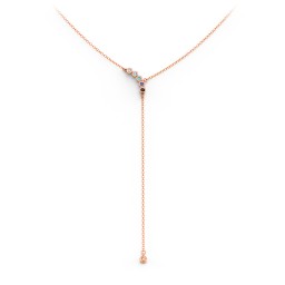 Bezel Gemstone Lariat with Ball Charm