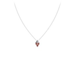 Diamond Shape Pendant with Gemstones in 925 Sterling Silver with Garnet