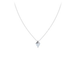Diamond Shape Pendant with Gemstones in 925 Sterling Silver with Aquamarine