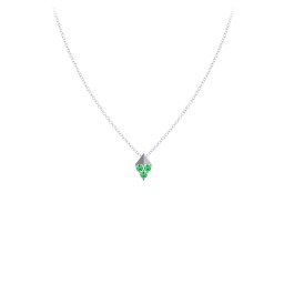 Diamond Shape Pendant with Gemstones in 925 Sterling Silver with Emerald