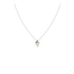 Diamond Shape Pendant with Gemstones in 925 Sterling Silver with Peridot