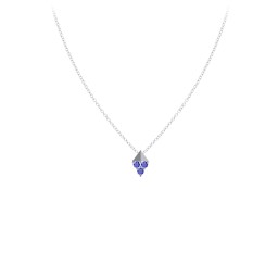Diamond Shape Pendant with Gemstones in 925 Sterling Silver with Blue Sapphire