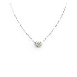 Puffed Heart Pendant with Gemstone