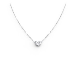 Puffed Heart Pendant with Gemstone in 925 Sterling Silver with Cubic Zirconia